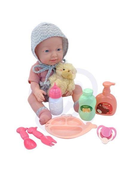 WOOPIE ROYAL Lėlė-Kūdikis 36 cm su meškiuku ir maitinimo priedais