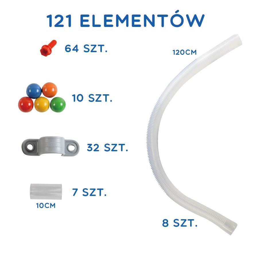 System rur do tablicy stem 121 elementów