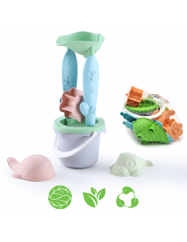 WOOPIE GREEN 4-Piece Set with Bucket and Reel Organic
