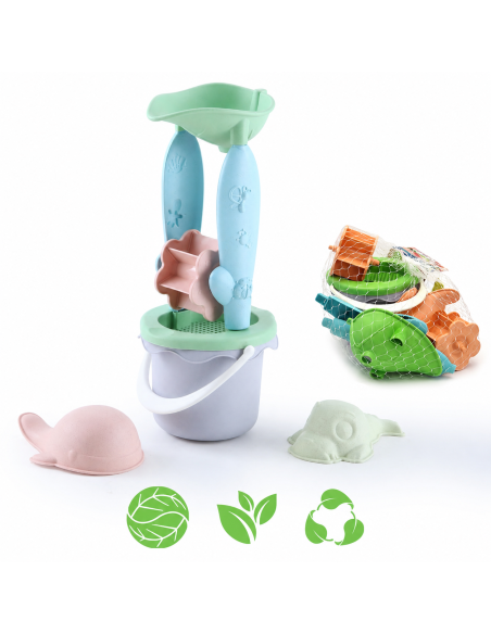 WOOPIE GREEN 4-Piece Set with Bucket and Reel Organic