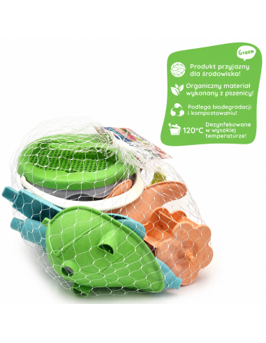 WOOPIE GREEN 4-Piece Set with Bucket and Reel Organic