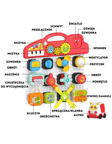WOOPIE BABY Montessori-Tasttafel Farbiger Aktivitäts-Panel