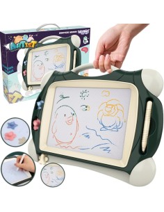 WOOPIE Znikopis Bunte Magnettafel + 2 Stempel Grün