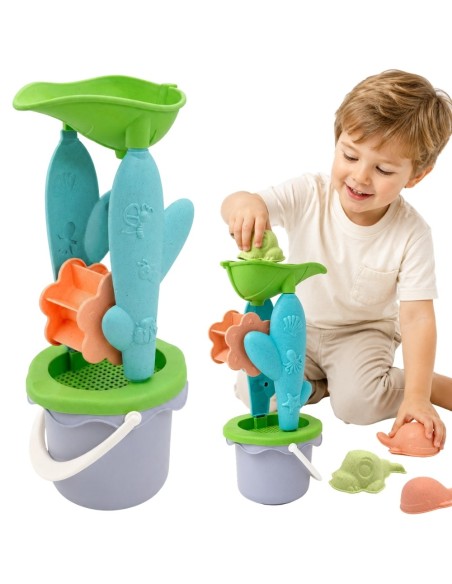 WOOPIE GREEN 4-Piece Set with Bucket and Reel Organic