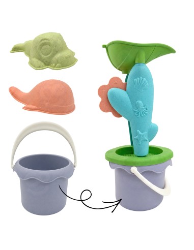 WOOPIE GREEN 4-Piece Set with Bucket and Reel Organic