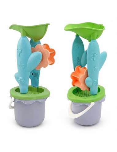 WOOPIE GREEN 4-Piece Set with Bucket and Reel Organic