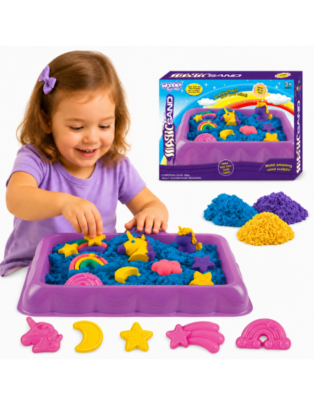 WOOPIE Kinetiksand 0,6 kg Set Einhorn mit Formen