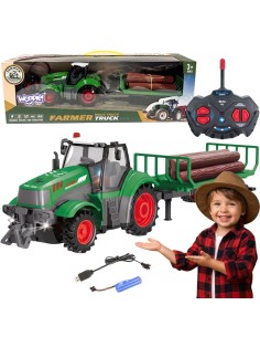 WOOPIE traktorius su priekaba RC 1:24 - nuotoliniu būdu valdomas automobilis