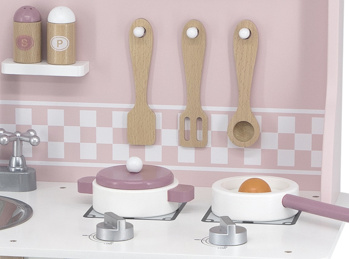 Polarb drewniana kuchnia z akcesoriami silver - pink