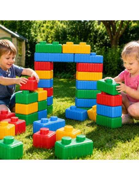 WOOPIE Konstruktionsbausteine XXL 43-tlg. mit Spielauto