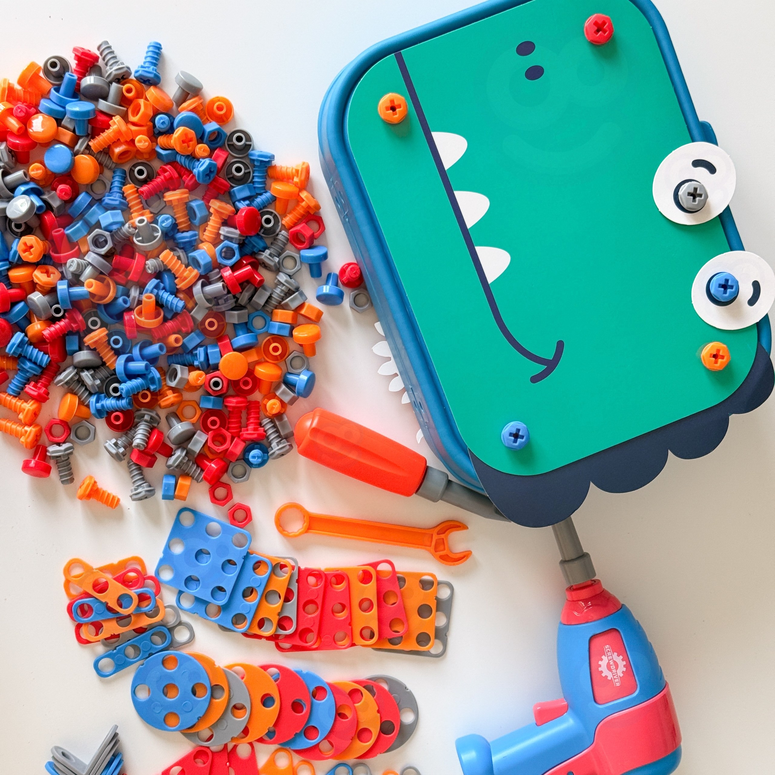 diy dinosaurus klotsid screws – detailvaade
