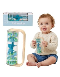 CLASSIC WORLD Blaue Regenröhre Tuba mit Kugeln – Spielzeug für Kinder