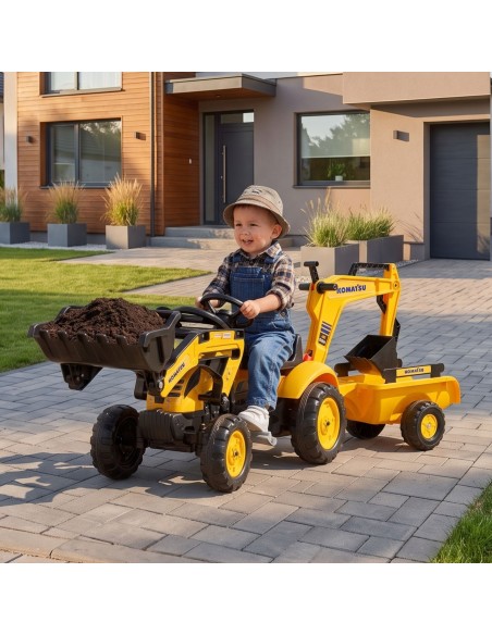 FALK Komatsu Pedal Tractor with Excavator and Trailer 2-5 years