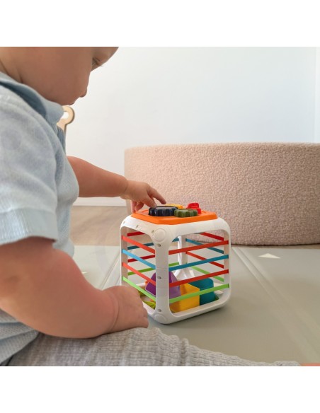 Edukacinė sensorinė kaladėlių dėžutė 4 viename Montessori – WOOPIE Baby