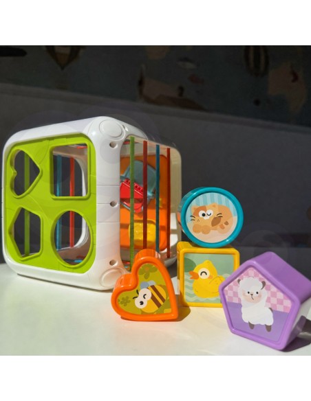 Edukacinė sensorinė kaladėlių dėžutė 4 viename Montessori – WOOPIE Baby