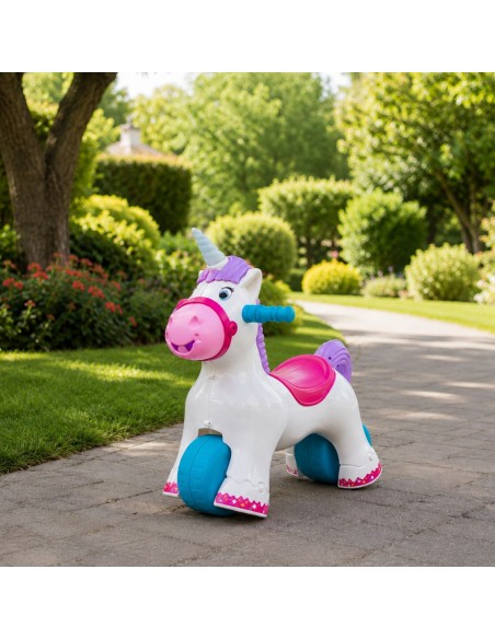 FEBER Interaktives Schaukel-Einhorn 2in1 – Laufroller für Kinder