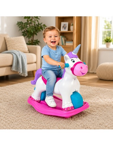 FEBER Interaktives Schaukel-Einhorn 2in1 – Laufroller für Kinder