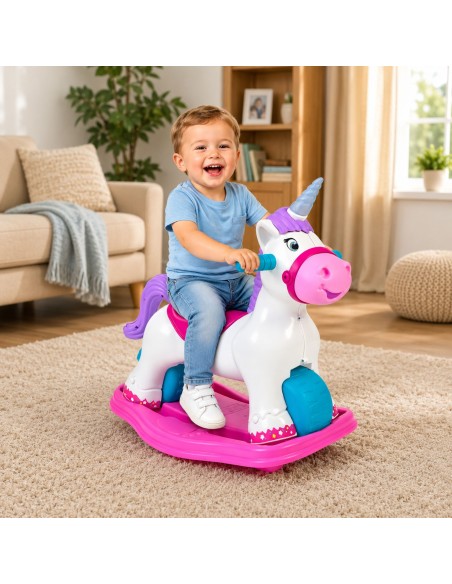 FEBER Interaktives Schaukel-Einhorn 2in1 – Laufroller für Kinder