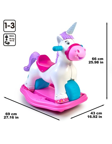 FEBER Interaktives Schaukel-Einhorn 2in1 – Laufroller für Kinder