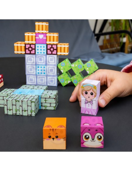 Woopie magnetinės kaladėlės 48 el. | Montessori 3D konstruktorius