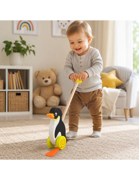 Wooden Penguin Pusher Viga Toys – Play and Child Development