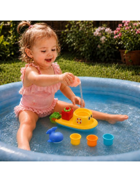 Wasserspielzeug WOOPIE BABY – Wal-Schiff und Gießbecher