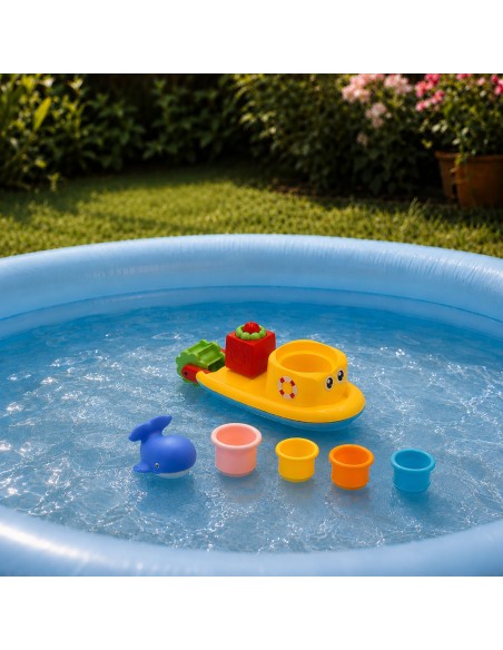 Wasserspielzeug WOOPIE BABY – Wal-Schiff und Gießbecher