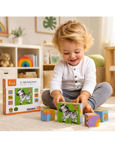 Viga Holzpuzzle Zoo – 4 Bausteine für Kinder