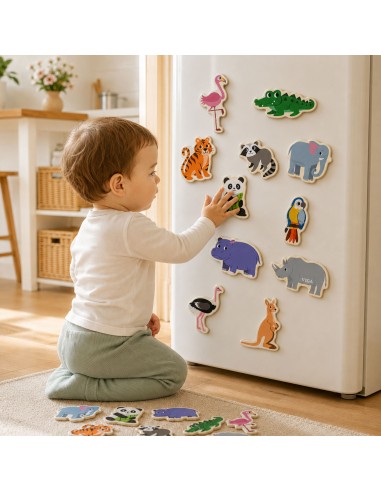 Viga Wildtiere – Lernmagnete aus Holz für Kinder