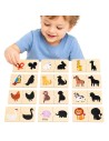 VIGA Wooden Animal Puzzle - Match Shadow Puzzle