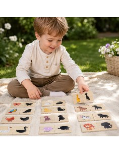 VIGA Holz-Puzzles Tierchen – Legespiel Schatten anpassen 2