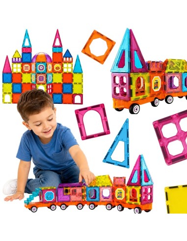 Magnetinės kaladėlės traukinys Woopie – transporto statyba 71 el.