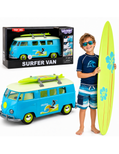 Klassischer Surfbus Van Rot 1:14 TOY STAR – Licht und Sound