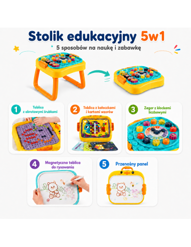 WOOPIE Interactive 3-in-1 Educational Table Workshop Board Sorter Numbers