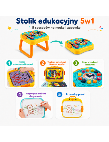 WOOPIE Interactive 3-in-1 Educational Table Workshop Board Sorter Numbers