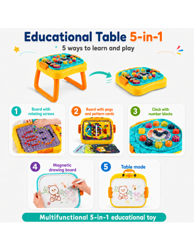 WOOPIE Interactive 3-in-1 Educational Table Workshop Board Sorter Numbers