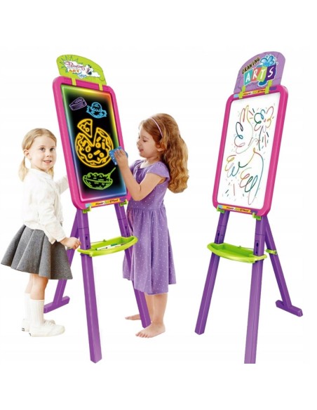 WOOPIE 3in1 magnetinė dvikartinė lenta, trinama sausu būdu, piešimas šviesa