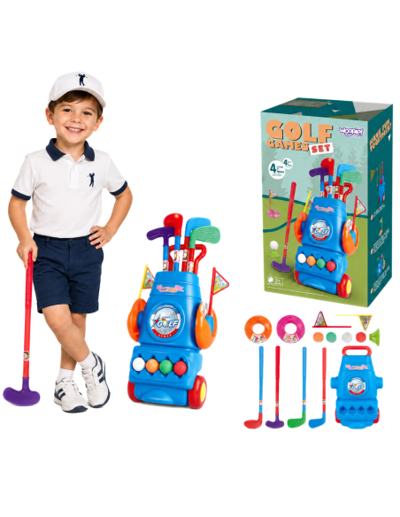Woopie Golf-Set + Zubehörständer auf Rollen