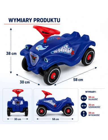 Bobby Car with Dolphin - Classic and Safe for Children