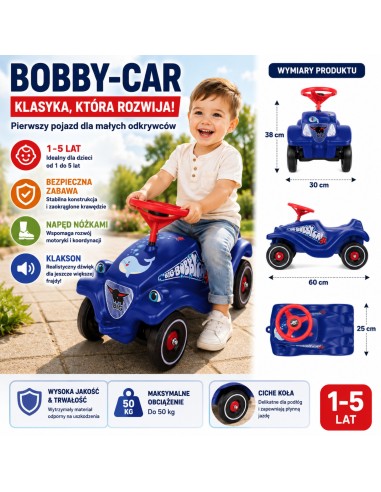 Bobby Car with Dolphin - Classic and Safe for Children