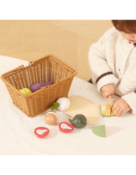Viga PolarB Wooden Food Chopping Board with Basket