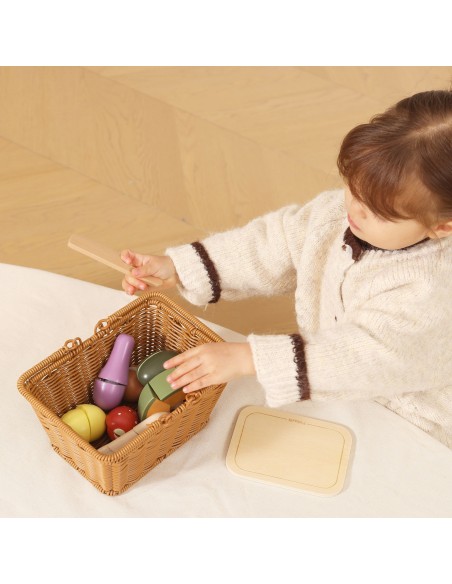 Viga PolarB Wooden Food Chopping Board with Basket