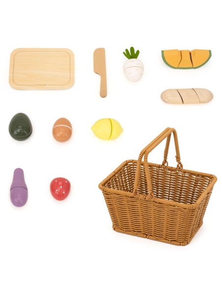 Viga PolarB Wooden Food Chopping Board with Basket