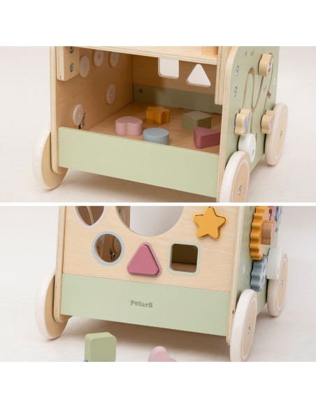 Wooden educational walker pusher Viga PolarB 12m