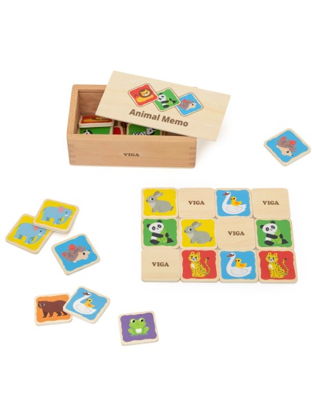 Holz-Memoryspiel Memo Tierchen Viga | Lernspielzeug