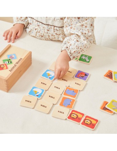 Holz-Memoryspiel Memo Tierchen Viga | Lernspielzeug