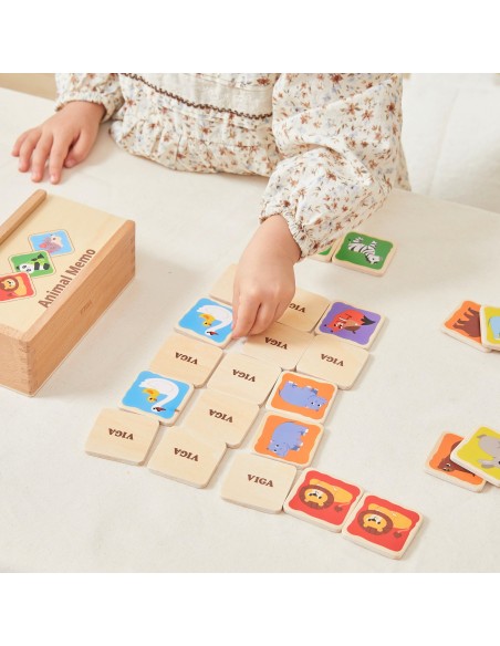 Holz-Memoryspiel Memo Tierchen Viga | Lernspielzeug