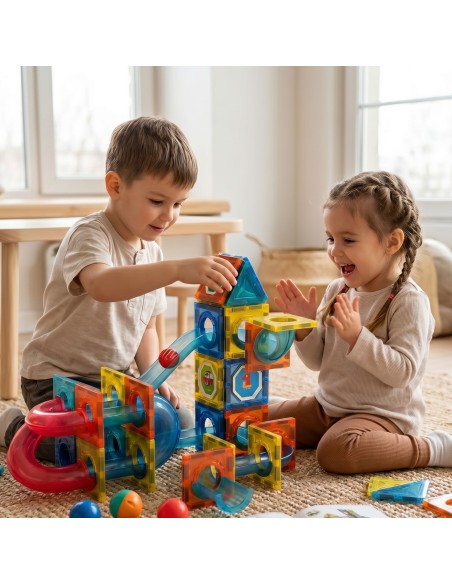 3D WOOPIE Magnetic Blocks - Educational Set Ball Track 42 pcs.