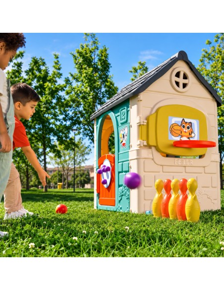 FEBER Aktivitätshaus 6-in-1 mit Spielen – Multifunktionales Spielzeug