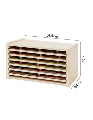 VIGA wooden puzzle with handles - set with shelf 18m+